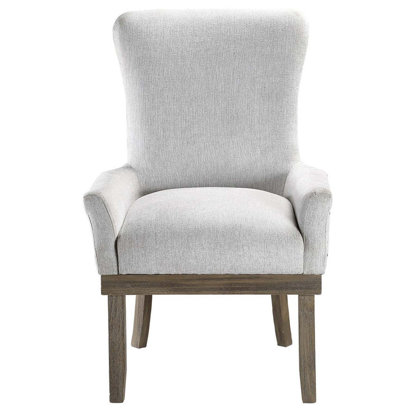 Landon Arm Chair, Gray Linen & Salvage Gray Finish Acme