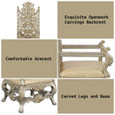 Danae Arm Chair 2Pc, Faux Leather , Champagne & Gold Finish Acme