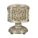 Sorina Arm Chair, Faux Leather & Antique Gold Finish Acme