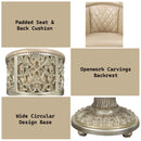 Sorina Arm Chair, Faux Leather & Antique Gold Finish Acme