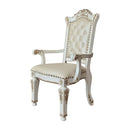 Vendome Arm Chair 2Pc, Faux Leather & Antique Pearl Finish Acme