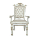 Vendome Arm Chair 2Pc, Faux Leather & Antique Pearl Finish Acme