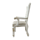 Vendome Arm Chair 2Pc, Faux Leather & Antique Pearl Finish Acme