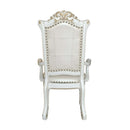Vendome Arm Chair 2Pc, Faux Leather & Antique Pearl Finish Acme