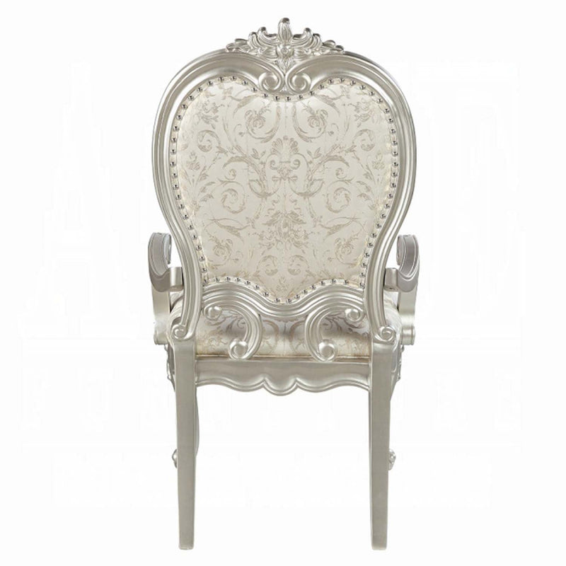 Bently Arm Chair 2Pc, Fabric & Champagne Finish Acme