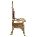 Bernadette Arm Chair 2Pc, Pattern Fabric & Gold Finish Acme