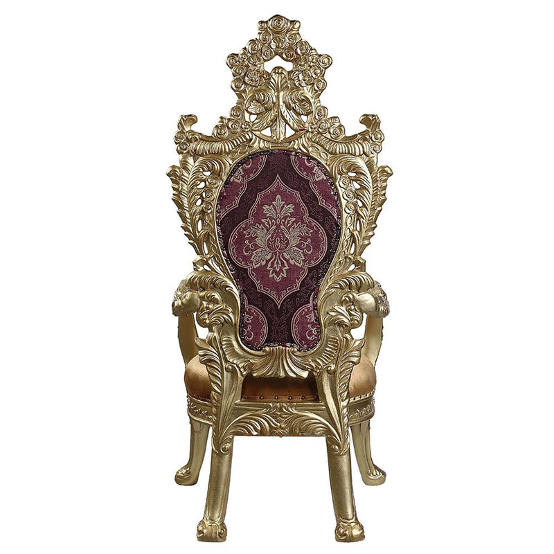 Bernadette Arm Chair 2Pc, Pattern Fabric & Gold Finish Acme