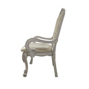 Dresden Arm Chair 2Pc, Faux Leather & Bone White Finish Acme
