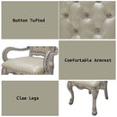 Dresden Arm Chair 2Pc, Faux Leather & Bone White Finish Acme