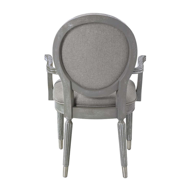 Adalynn Arm Chair 2Pc, Gray Fabric & Weathered Gray Oak Finish Acme