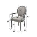 Adalynn Arm Chair 2Pc, Gray Fabric & Weathered Gray Oak Finish Acme