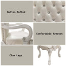 Dresden Arm Chair 2Pc, Faux Leather & Bone White Finish Acme