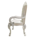 Dresden Arm Chair 2Pc, Faux Leather & Bone White Finish Acme