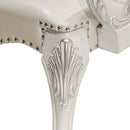 Dresden Arm Chair 2Pc, Faux Leather & Bone White Finish Acme