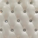 Dresden Arm Chair 2Pc, Faux Leather & Bone White Finish Acme