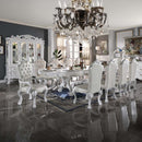 Dresden Arm Chair 2Pc, Faux Leather & Bone White Finish Acme