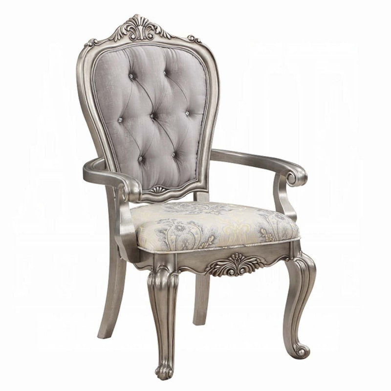 Ariadne Arm Chair 2Pc, Velvet & Antique Platinum Finish Acme