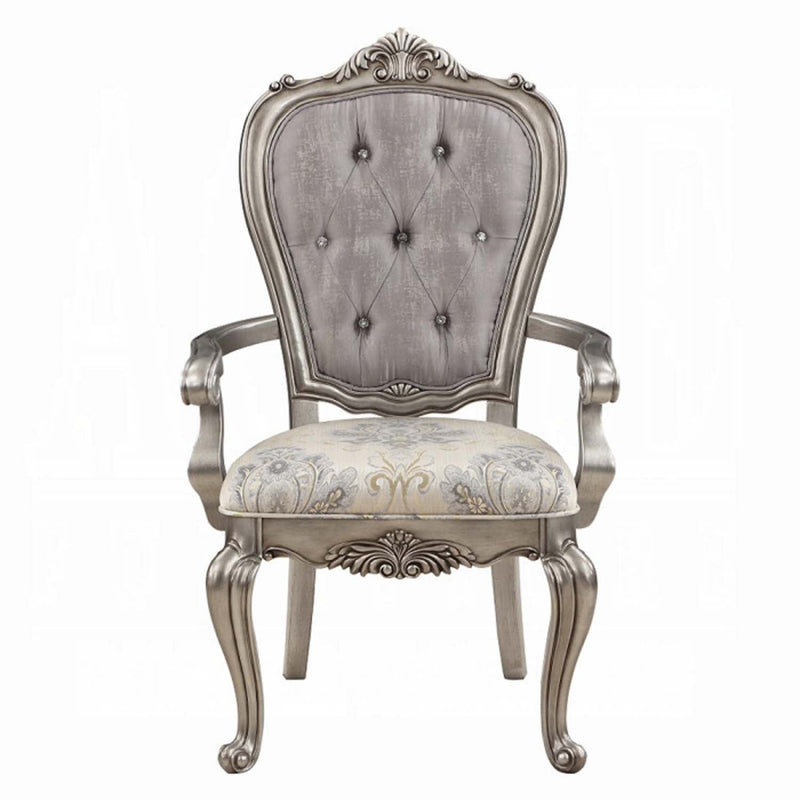 Ariadne Arm Chair 2Pc, Velvet & Antique Platinum Finish Acme