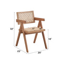 Velentina Arm Chair 2Pc, Rattan & Natural Finish Acme