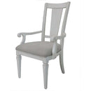 Katia Arm Chair 2Pc, Light Gray Linen & Weathered White Finish Acme