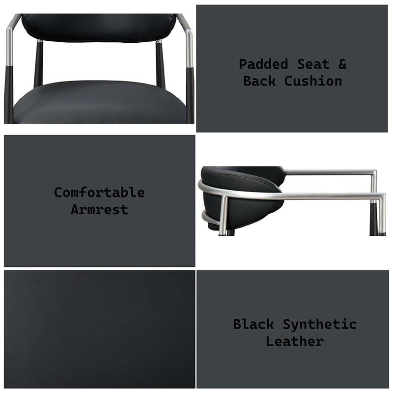 Gavan Arm Chair 2Pc, Black Faux Leather Acme