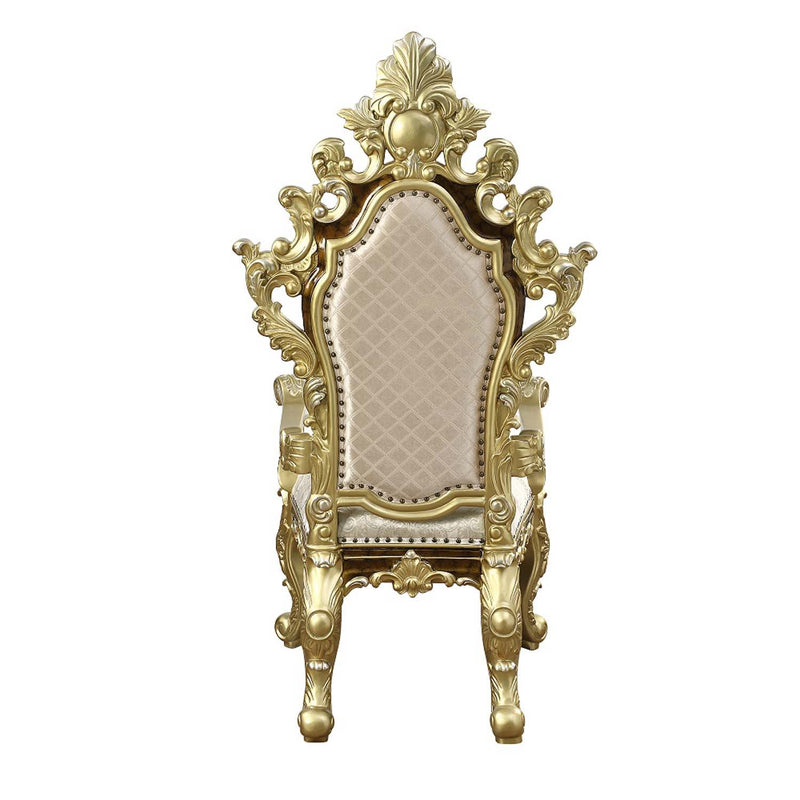 Desiderius Arm Chair 2Pc, Antique Gold & Hand-Painted Brown Finish Acme