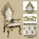 Desiderius Arm Chair 2Pc, Antique Gold & Hand-Painted Brown Finish Acme