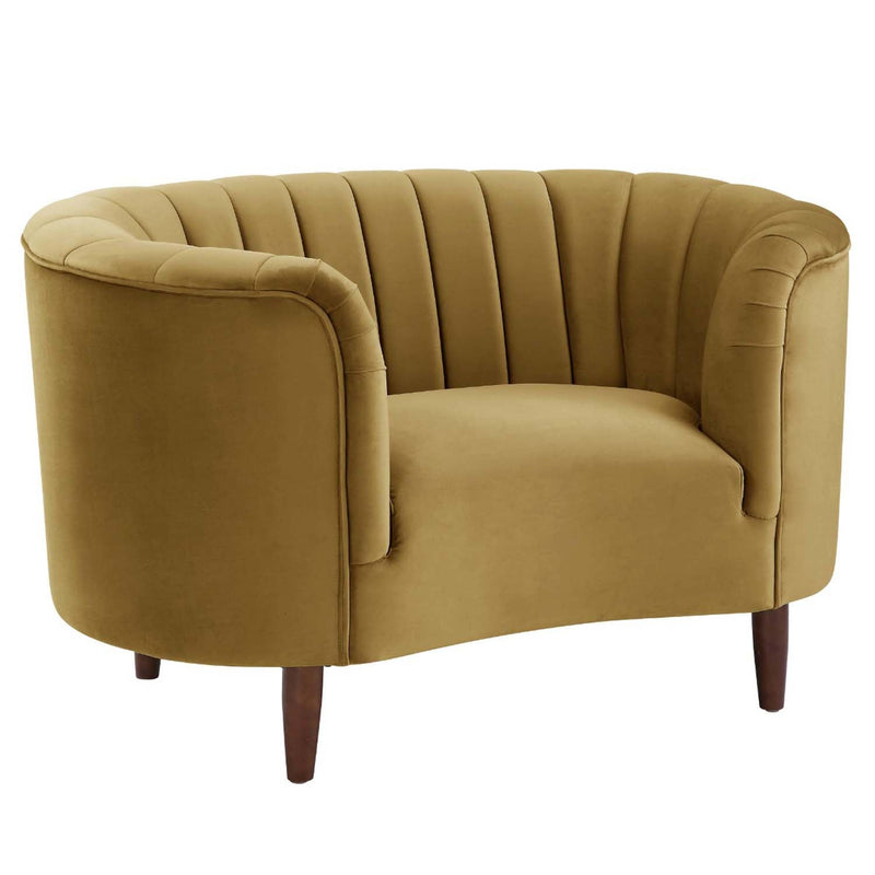 Millephri Chair, Olive Yellow Velvet Acme