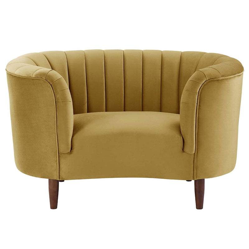 Millephri Chair, Olive Yellow Velvet Acme