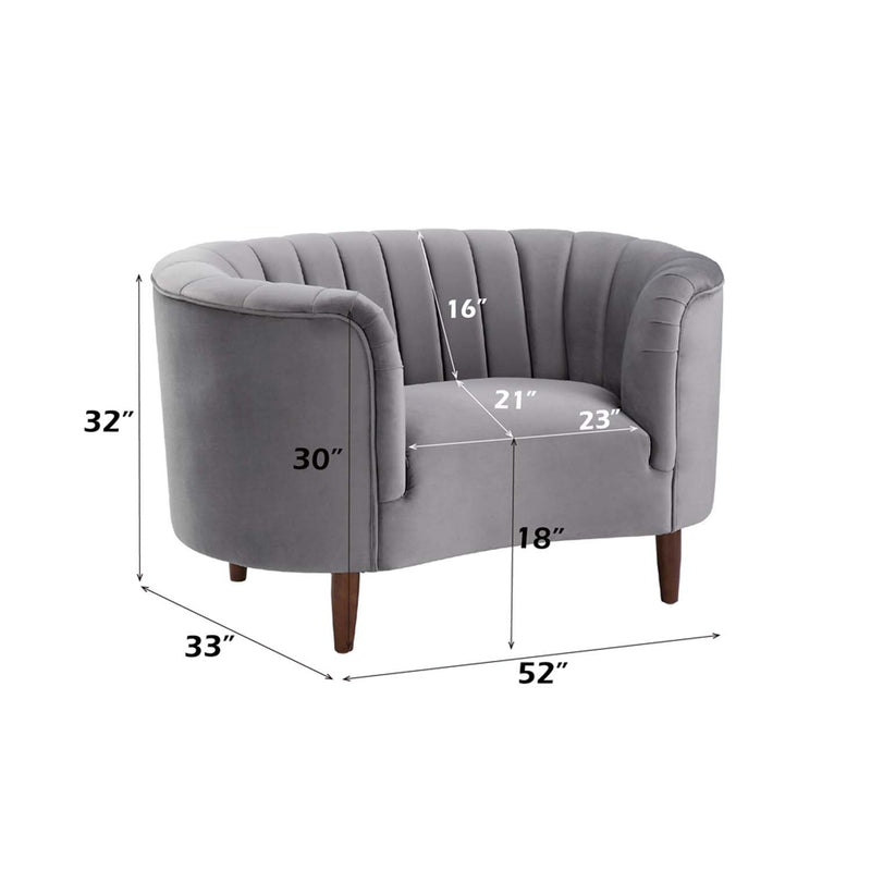 Millephri Chair, Gray Velvet Acme