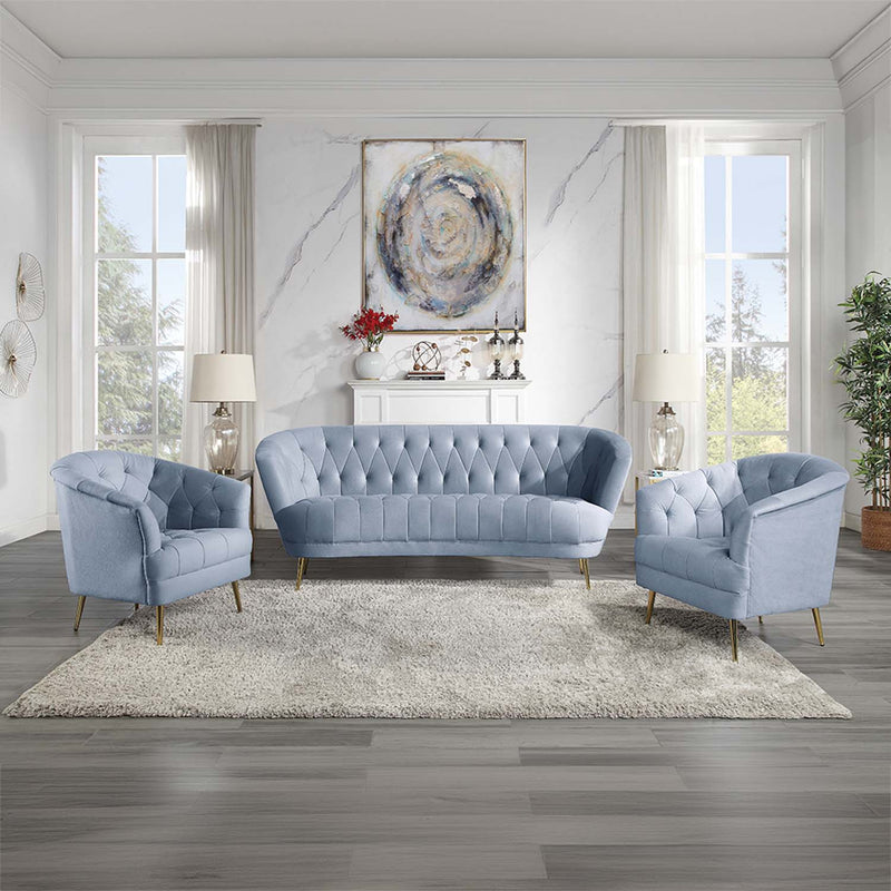 Bayram Chair, Light Gray Velvet Acme