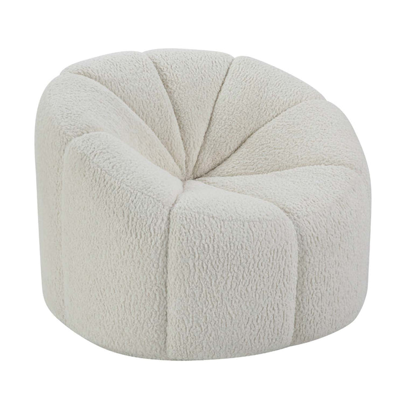 Osmash Chair w/Swivel, White Teddy Sherpa Acme