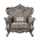 Elozzol Chair w/Pillow, Fabric & Antique Bronze Finish Acme