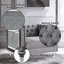 Heibero II Chair, Gray Velvet & Faux Diamond Trim Acme