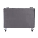 Heibero II Chair, Gray Velvet & Faux Diamond Trim Acme