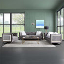 Heibero II Chair, Gray Velvet & Faux Diamond Trim Acme