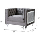 Heibero II Chair, Gray Velvet & Faux Diamond Trim Acme