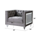 Heibero II Chair, Gray Velvet & Faux Diamond Trim Acme