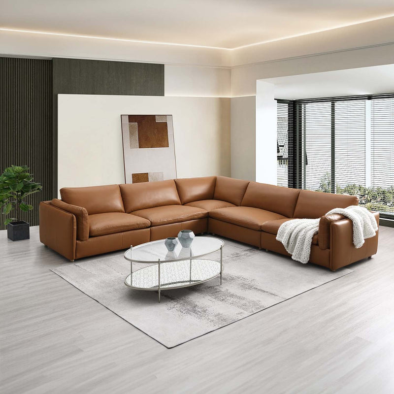 Brighton Modular - Right Facing Arm Chair, Brown Top Grain Leather Acme