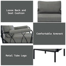 Rajni Patio Arm Chair, Gray Fabric & Black Finish Acme