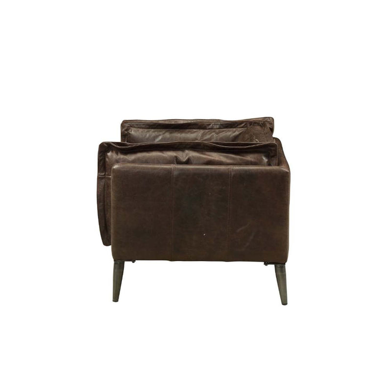 Porchester Chair, Distress Chocolate Top Grain Leather Acme