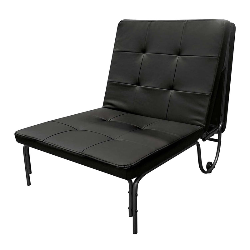 Senon Adjustable Foldable Chair (Futon), Silver & Black Finish Acme
