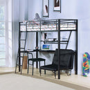 Senon Adjustable Foldable Chair (Futon), Silver & Black Finish Acme