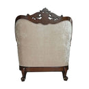 Devayne Chair w/2 Pillows, Pattern Fabric & Dark Walnut Finish Acme