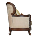 Devayne Chair w/2 Pillows, Pattern Fabric & Dark Walnut Finish Acme