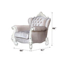 Versailles Chair w/2 Pillows, Ivory Fabric & Bone White Finish Acme