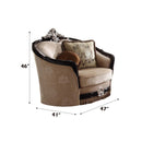 Ernestine Chair w/2 Pillows, Tan Fabric & Black Finish Acme