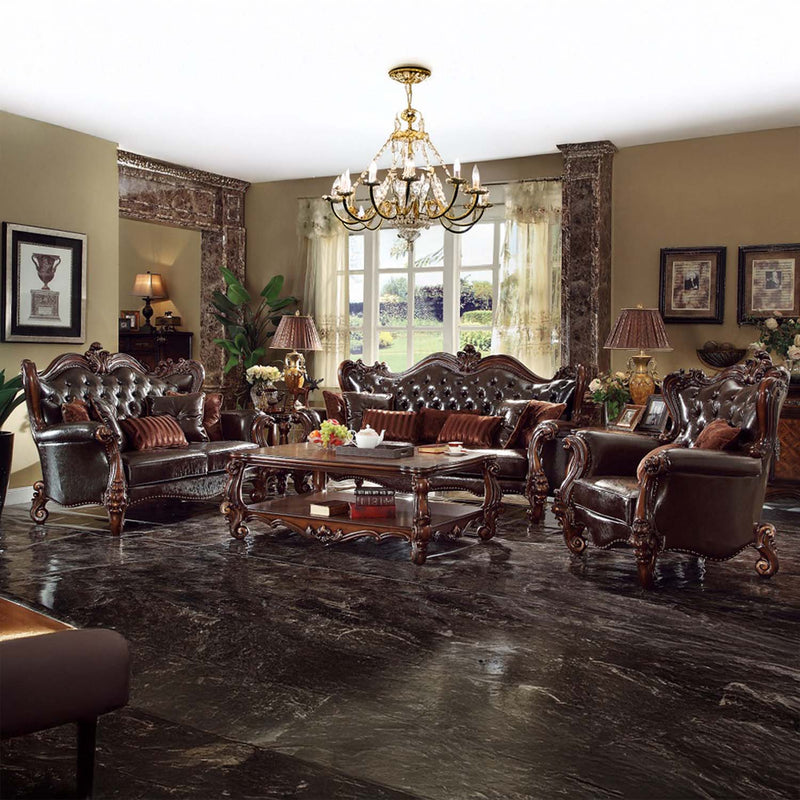 Versailles Chair w/2 Pillows, Faux Leather Acme