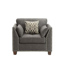 Laurissa Chair w/3 Pillows, Light Charcoal Linen Acme