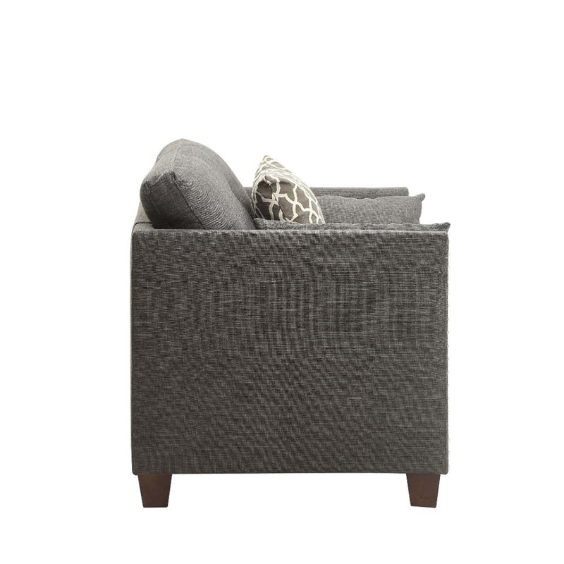 Laurissa Chair w/3 Pillows, Light Charcoal Linen Acme